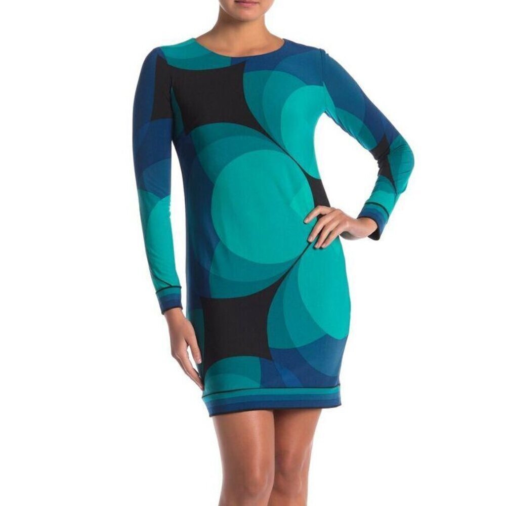 Trina Turk Camellia Aquatic Print Shift Dress - Size 6
